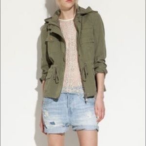 zara trafaluc khaki green utility jacket